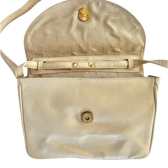 Paloma Picasso Vintage Bone White Leather Convertible Clutch Crossbody Bag - Picture 8 of 10